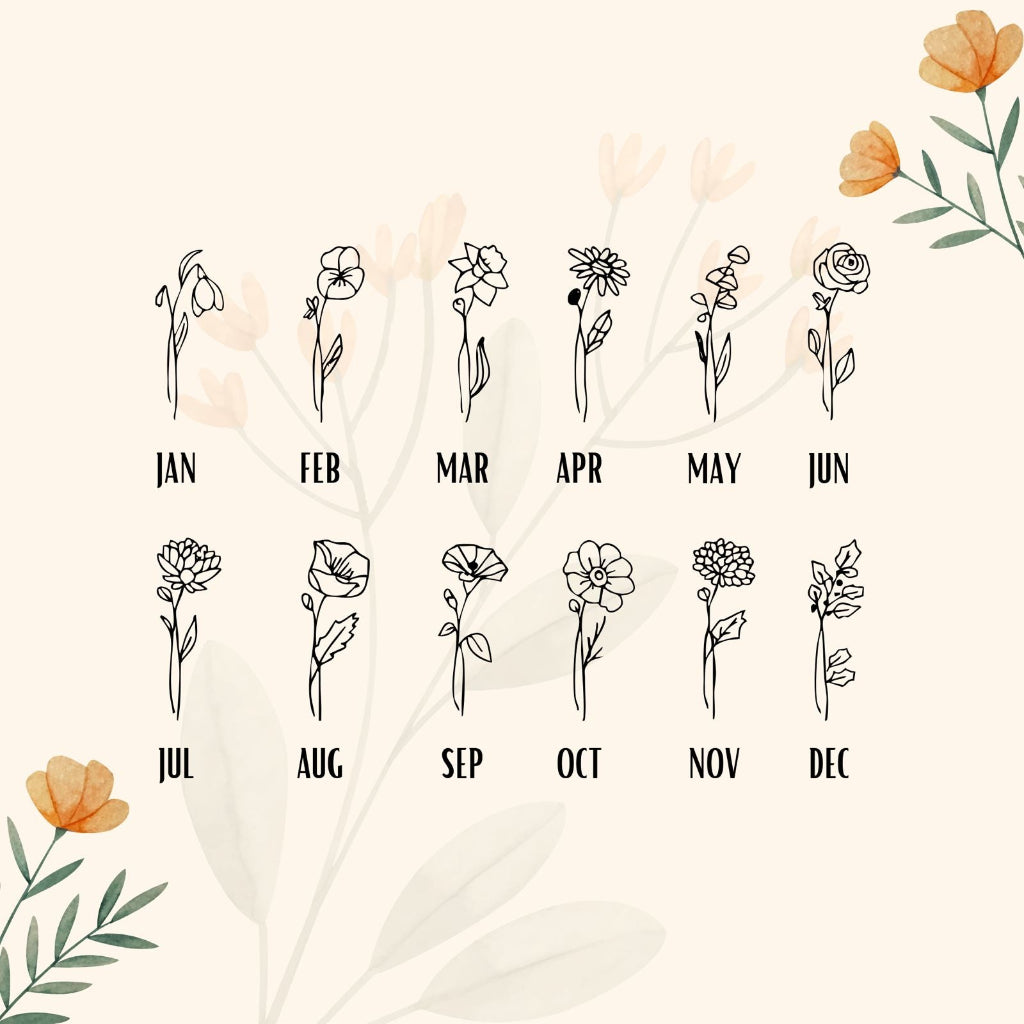 Birth Flower Necklace / Doğum Çiçeği Kolye