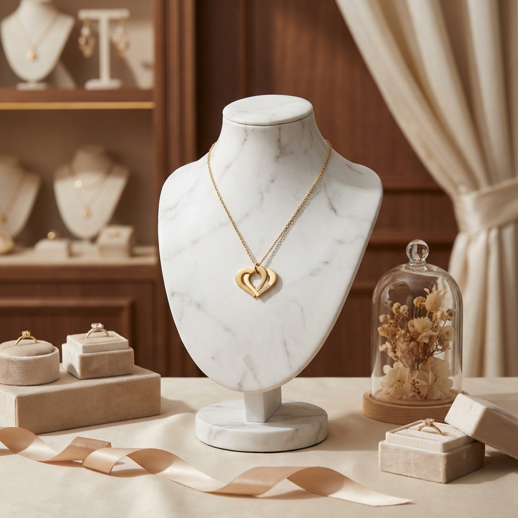 Interlocking Double Heart Necklace / İçiçe Geçen Çift Kalp Kolye